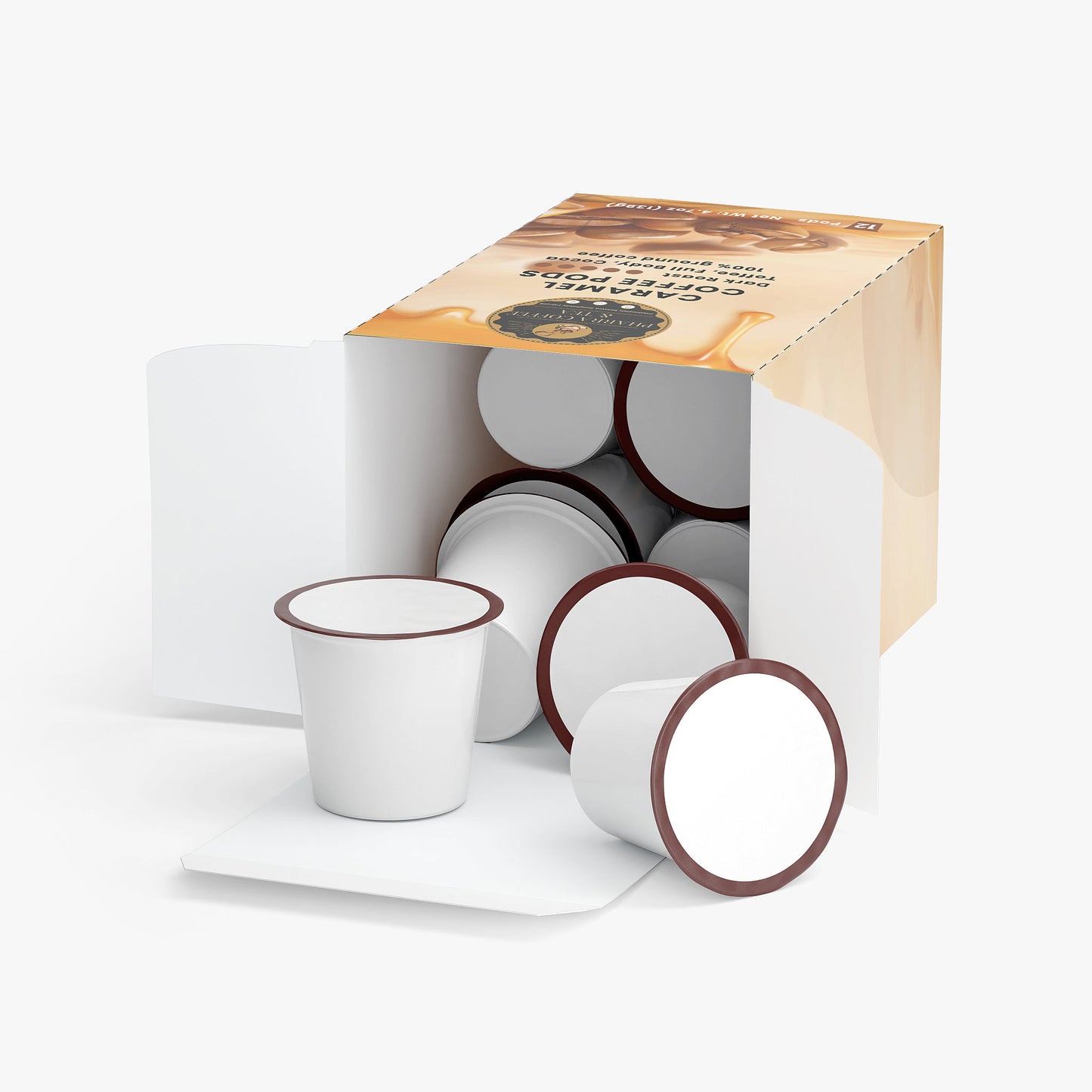 caramel coffee pods (dark roast)