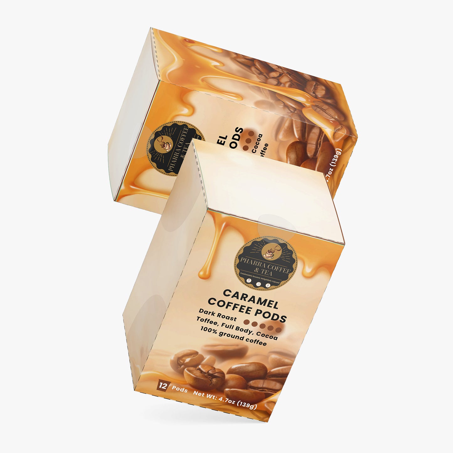 caramel coffee pods (dark roast)