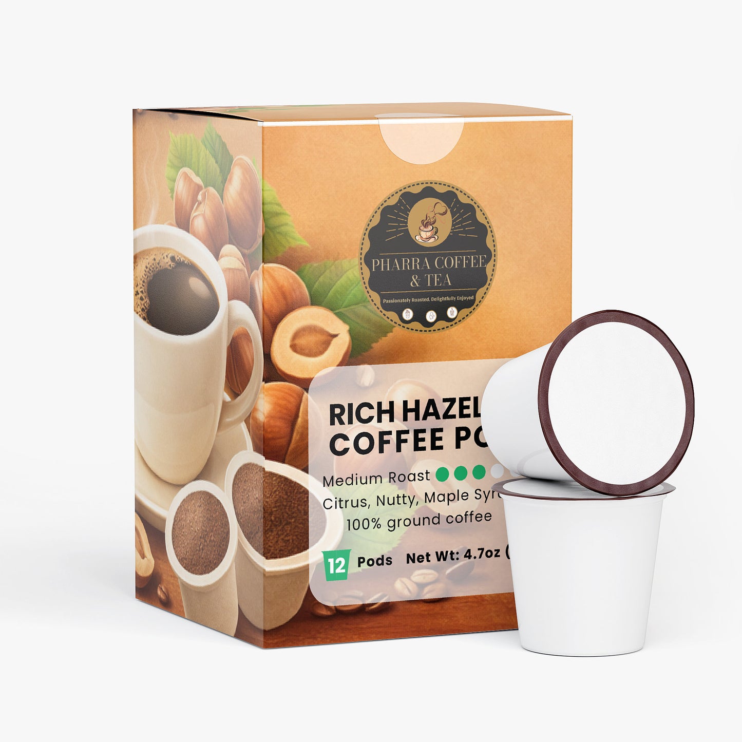 rich hazelnut coffee pods (medium roast)