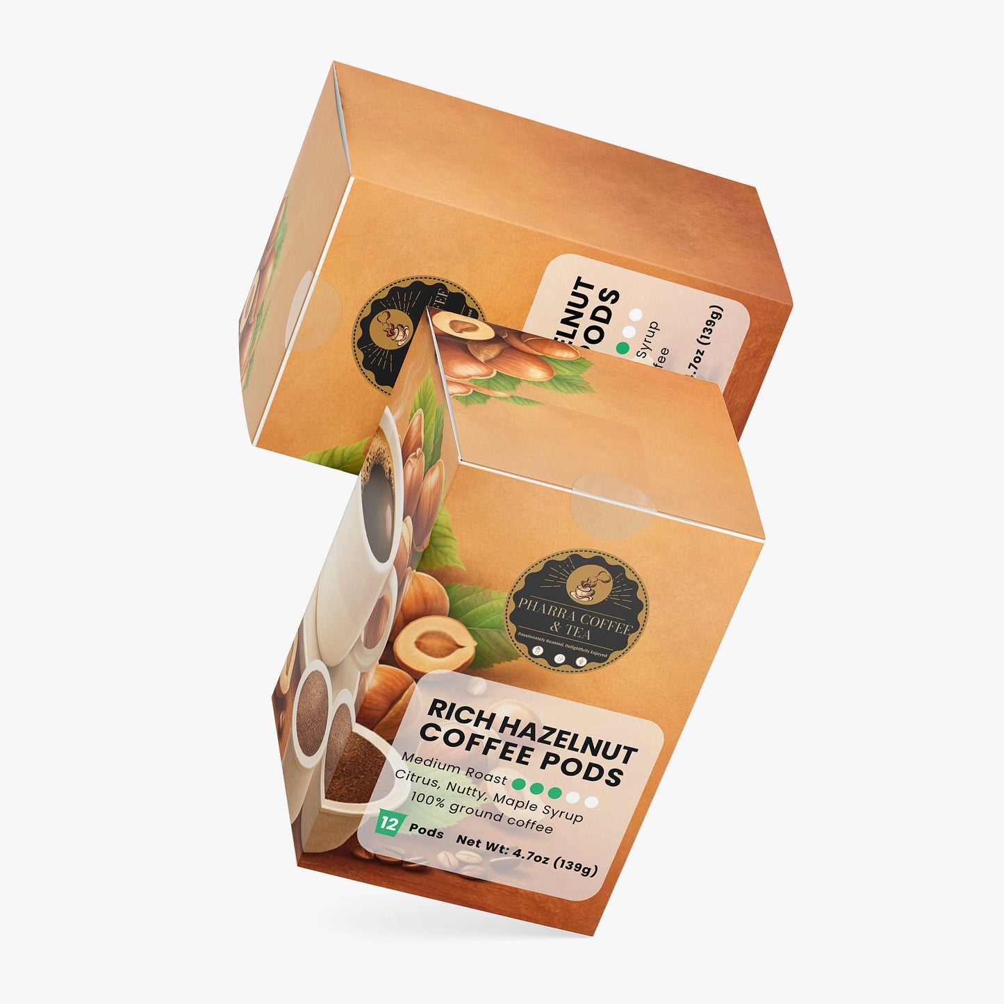 rich hazelnut coffee pods (medium roast)