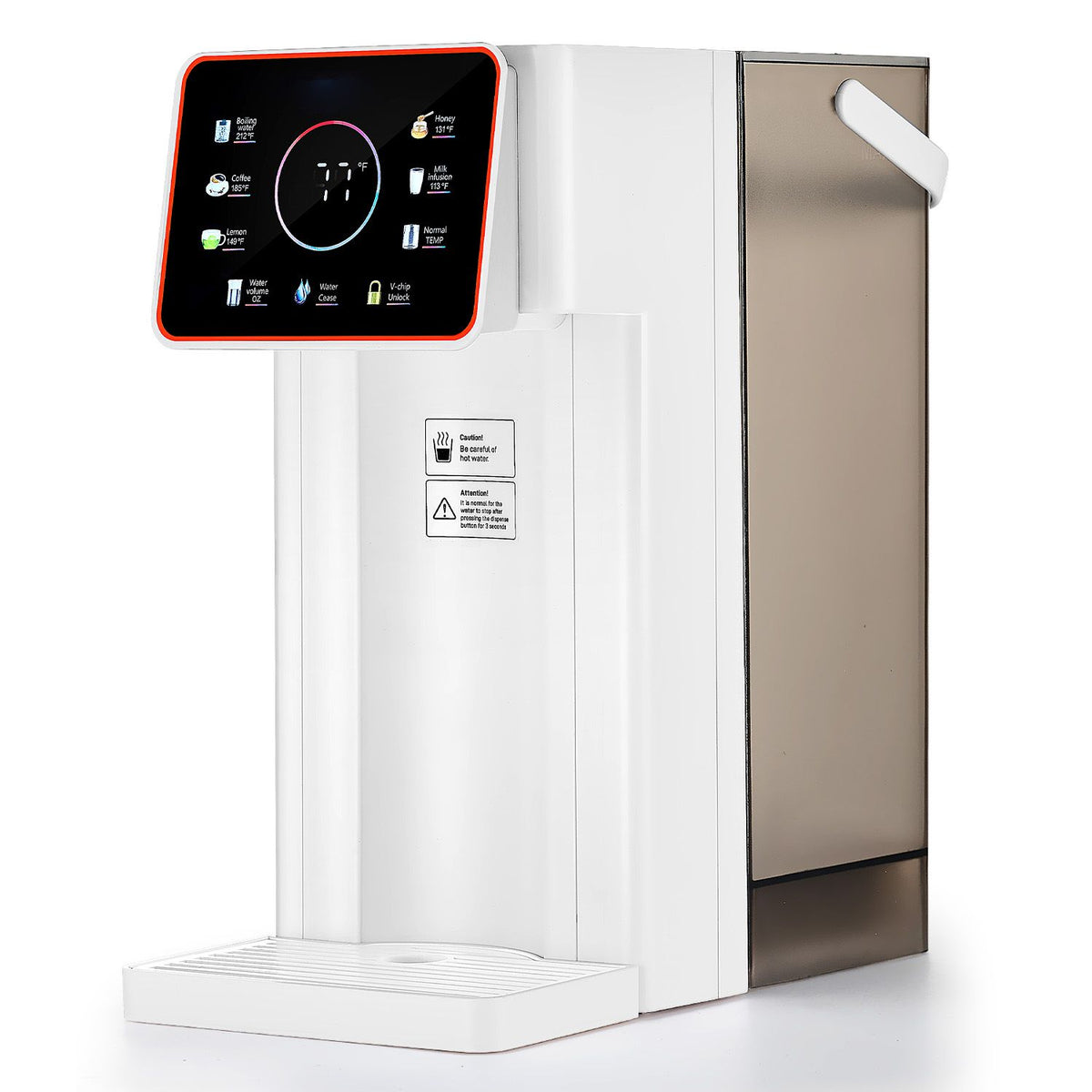 instant hot water dispenser, countertop boiling water dispenser with adjustable 6 temperatures & 7 water volumes, 101oz removable water tank, quick heating with touchscreen & child lock for home