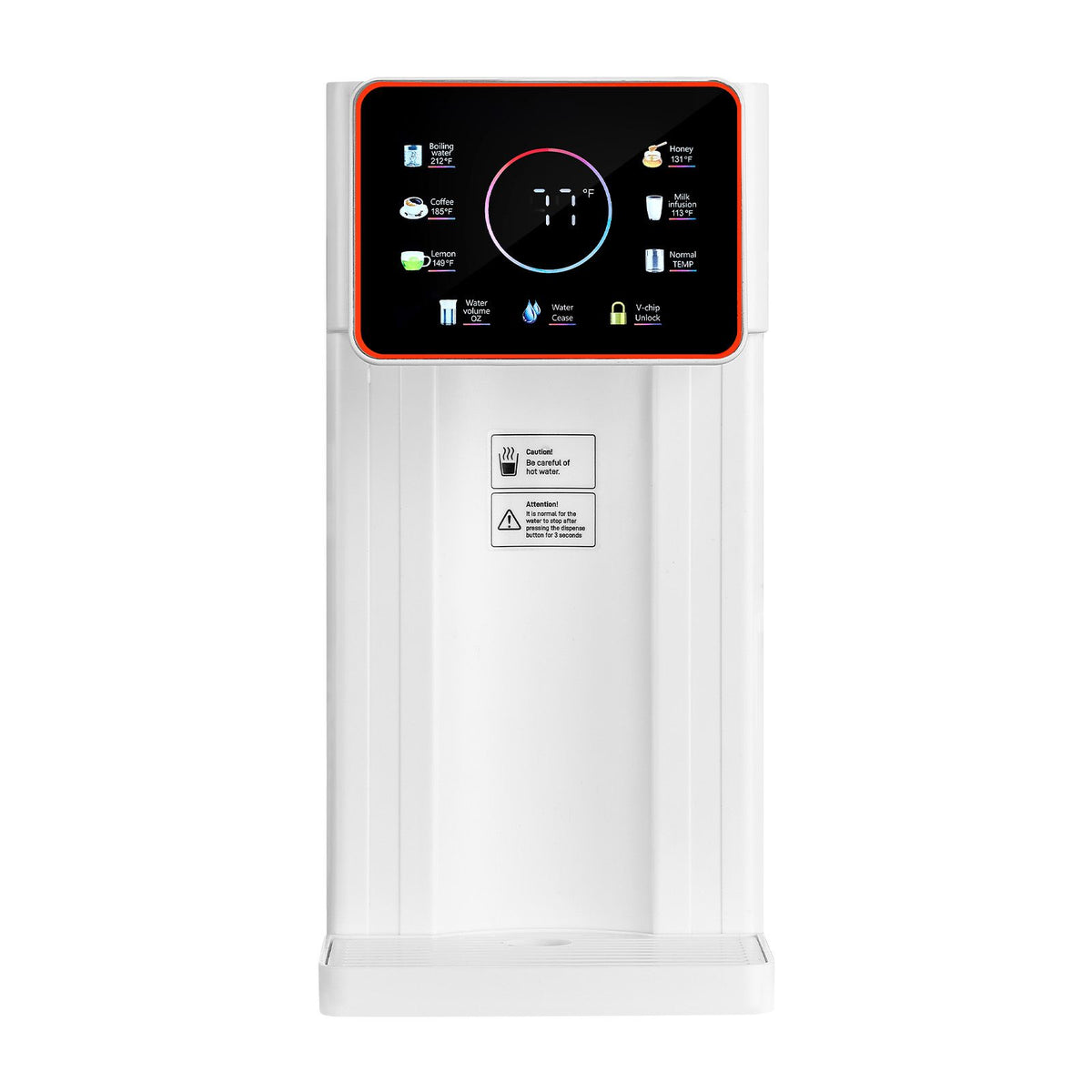 instant hot water dispenser, countertop boiling water dispenser with adjustable 6 temperatures & 7 water volumes, 101oz removable water tank, quick heating with touchscreen & child lock for home