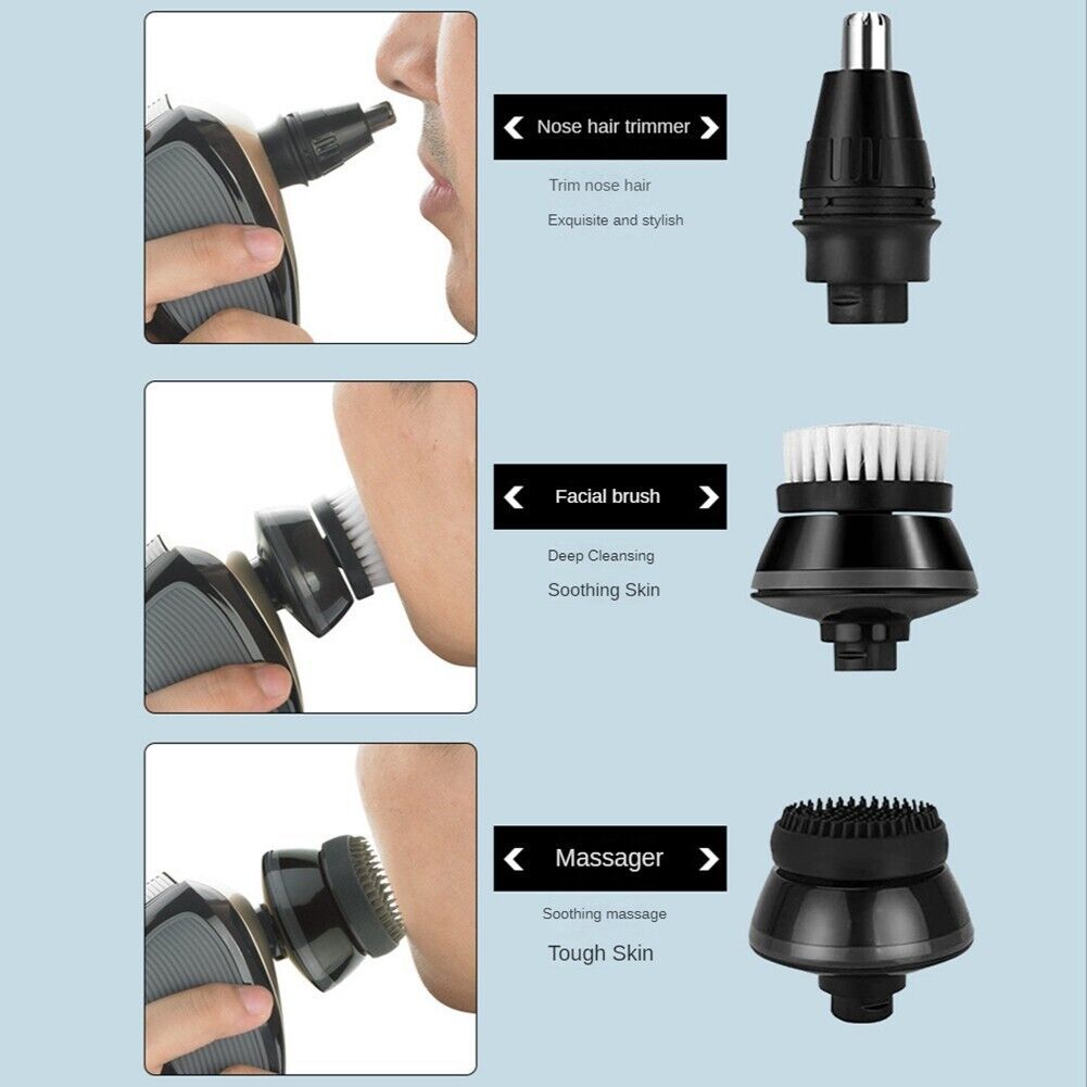 5-in-1 rotary electric shaver 4d rechargeable bald head hair beard trimmer razor