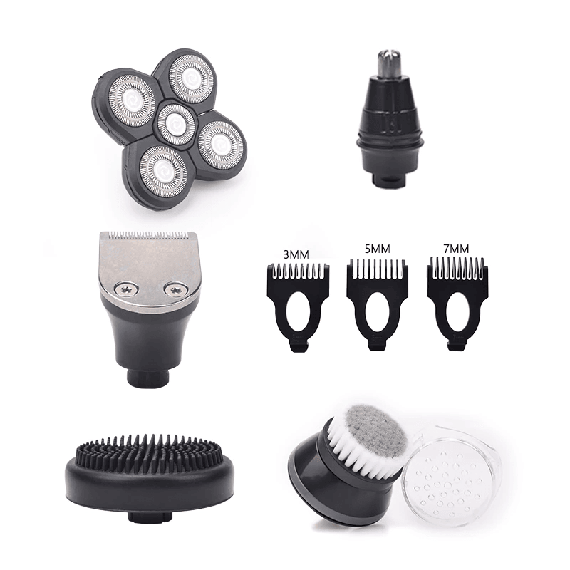 5-in-1 rotary electric shaver 4d rechargeable bald head hair beard trimmer razor