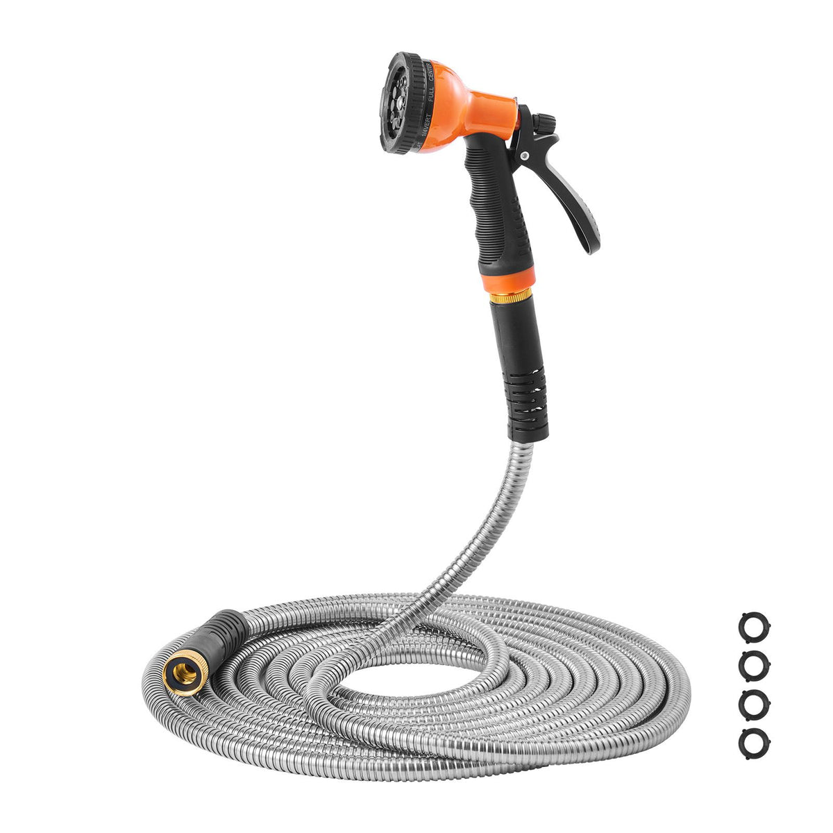 Metal Garden Hose 100 ft, Rust Proof Stainless Steel Water Hose, Heavy Duty Backyard Hose with 10 Function Nozzle, No-Kink & Flexible Water Pipe, Lightweight Metal Hose for Yard, O
