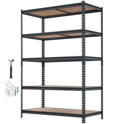 Storage Shelves, 5-Tier Adjustable, 3000 lbs Capacity, Heavy Duty Garage Storage Shelving Unit, Metal Utility Rack Shelf, for Garage Workshop Warehouse Basement, 48.35" W x 24.37" D x 71.38" H