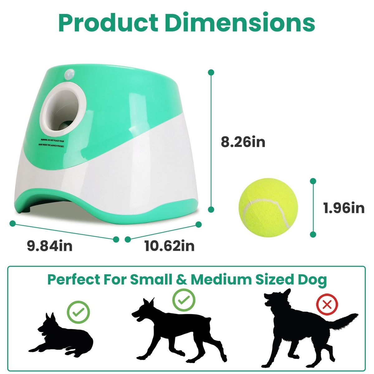 automatic dog ball launcher included 6 tennis balls dog with 3 adjustable launch distance interactive ball thrower fetch machine for small medium dogs