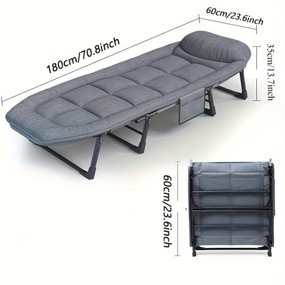 1-pack American style patio folding bed, outdoor patio furniture, comfortable ergonomic single recliner, patio chaise folding bed with mattress, garden, patio furniture, portable p