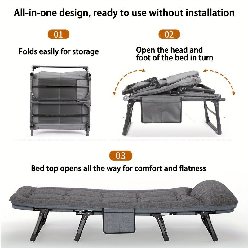 1-pack American style patio folding bed, outdoor patio furniture, comfortable ergonomic single recliner, patio chaise folding bed with mattress, garden, patio furniture, portable p