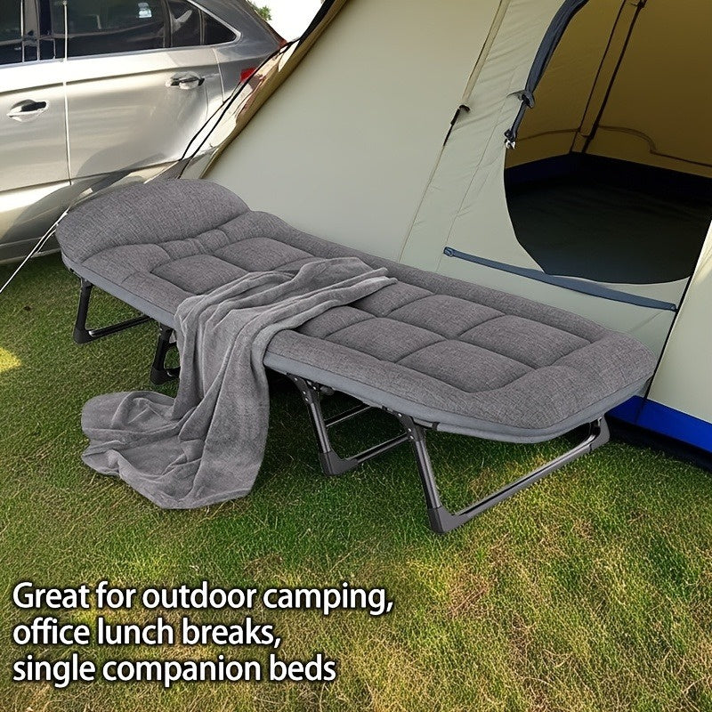 1-pack american style patio folding bed, outdoor patio furniture, comfortable ergonomic single recliner, patio chaise folding bed with mattress, garden, patio furniture, portable p