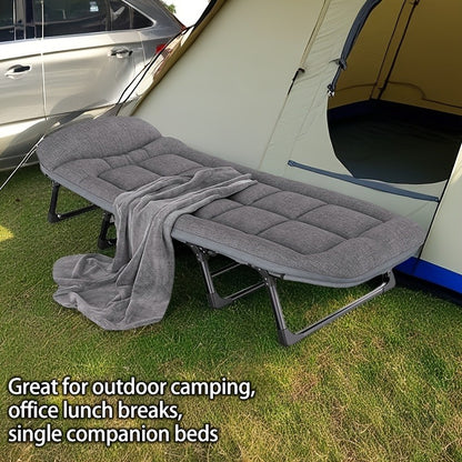 1-pack American style patio folding bed, outdoor patio furniture, comfortable ergonomic single recliner, patio chaise folding bed with mattress, garden, patio furniture, portable p
