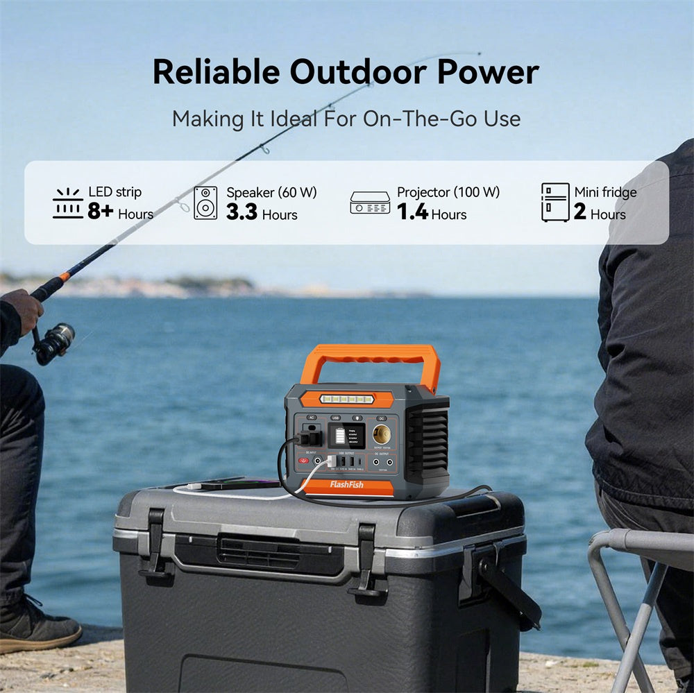 Flashfish P66A 200W Solar Generator &Foldable Solar Panel, Portable Power Station Battery Pack with AC/USB/DC Output, 144.3Wh with Multiple Adapters for Camping, Gift Home Emergenc