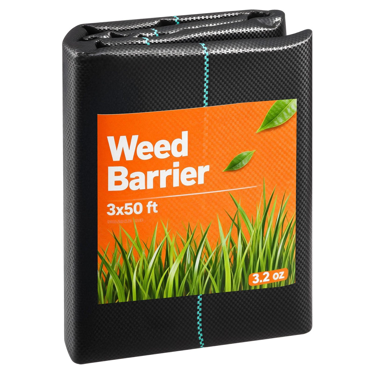 Weed Barrier Fabric Heavy Duty, 2 Packs 3x50FT 3.2oz Weed Blocker Fabric, Woven Landscape Fabrics, Garden Fabrics Weeds Barrier, Weeds Control Ground Cover, Geotextile Webbing, Black