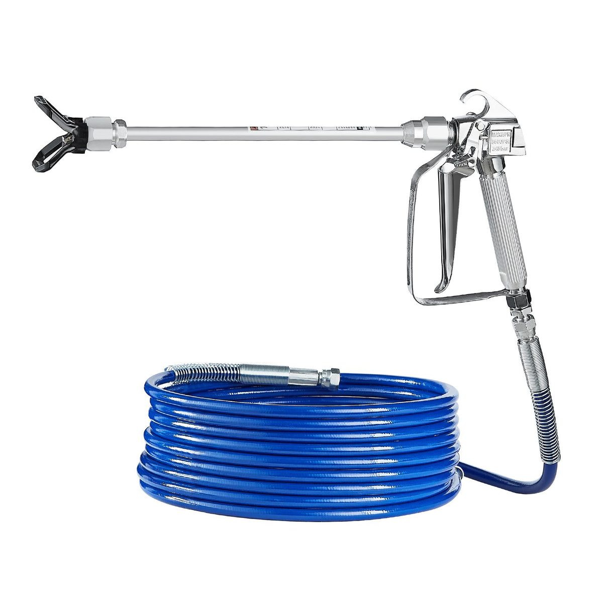 airless paint spray gun and hose kit, 3600psi high pressure paint sprayer hose set with 5 tips, 211, 315, 417, 517, 623, swivel joint airless spray gun kit with filters, hose and extension rods