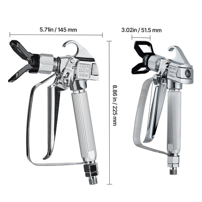 Airless Paint Spray Gun and Hose Kit, 3600PSI High Pressure Paint Sprayer Hose Set with 5 Tips, 211, 315, 417, 517, 623, Swivel Joint Airless Spray Gun Kit with Filters, Hose and Extension Rods