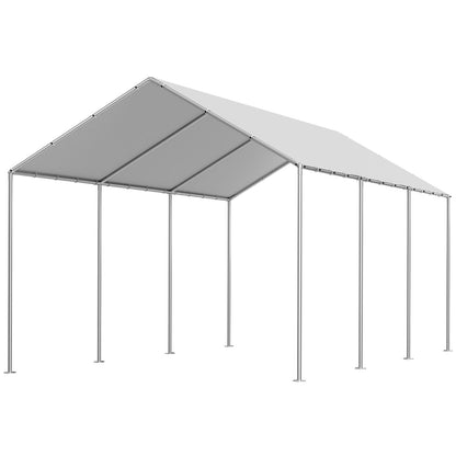 Carport Replacement Canopy, 10 x 20 ft Potable Garage Tent Top Tarp, UV-Resistant & Waterproof Car Shelter Tarp, Heavy Duty Car Port Cover with Ball Buggees, Grey, Frame Not Included