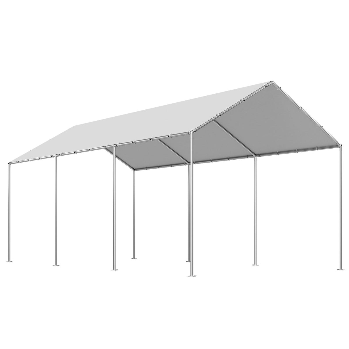 carport replacement canopy, 10 x 20 ft potable garage tent top tarp, uv-resistant & waterproof car shelter tarp, heavy duty car port cover with ball buggees, grey, frame not included