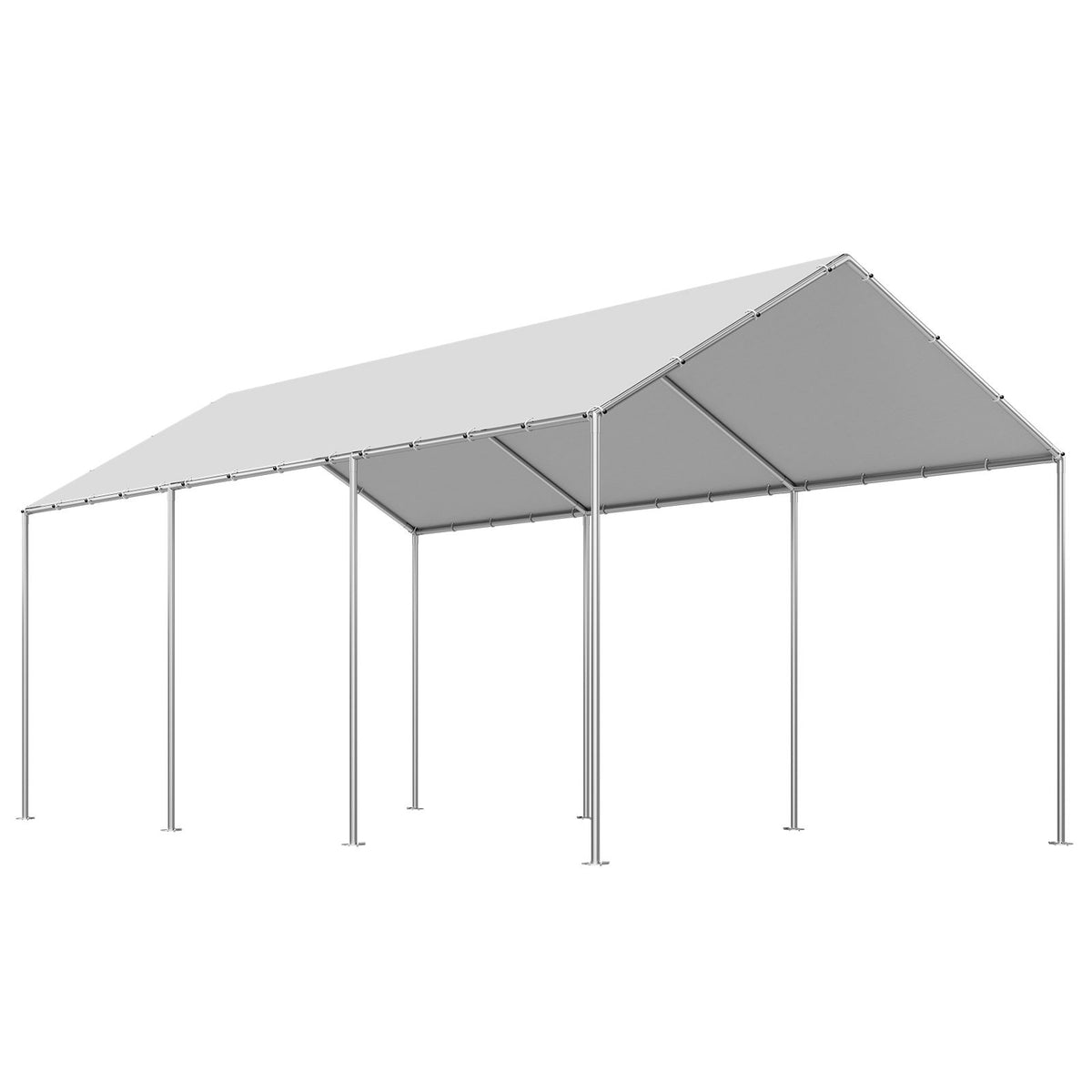 carport replacement canopy, 10 x 20 ft potable garage tent top tarp, uv-resistant & waterproof car shelter tarp, heavy duty car port cover with ball buggees, grey, frame not included