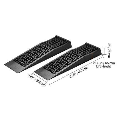 Car Ramps, 2 PCS 20000 lbs GVW Capacity, 2.56 in Lift Height, Portable Low Profile Car Service Ramps for Home Garage Maintenance & Oil Changes, Heavy Duty for Low Chassis Vehicle &