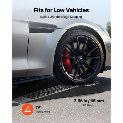 Car Ramps, 2 PCS 20000 lbs GVW Capacity, 2.56 in Lift Height, Portable Low Profile Car Service Ramps for Home Garage Maintenance & Oil Changes, Heavy Duty for Low Chassis Vehicle &