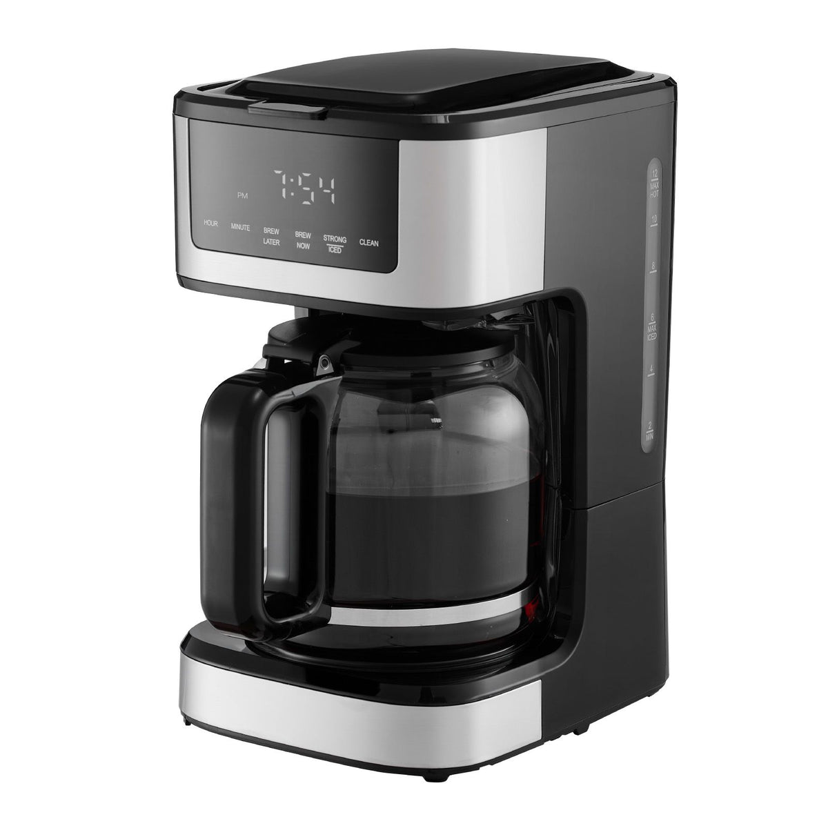 programmable coffee maker, 12 cup programmable drip coffee makers with touch screen, 4-hour keep warm coffee makers drips, 2 brew strengths drip coffee machine for home, 24-hour pr