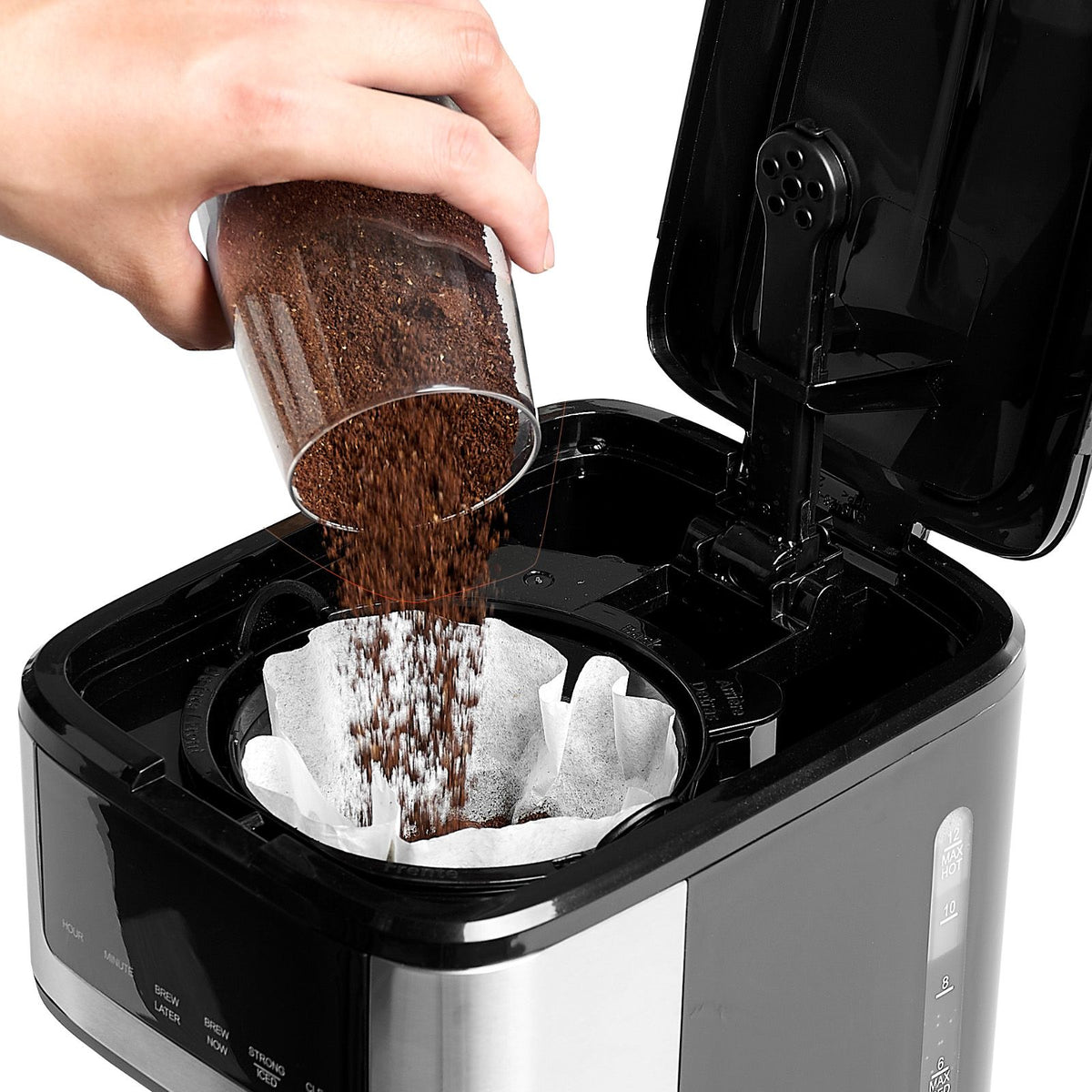 programmable coffee maker, 12 cup programmable drip coffee makers with touch screen, 4-hour keep warm coffee makers drips, 2 brew strengths drip coffee machine for home, 24-hour pr