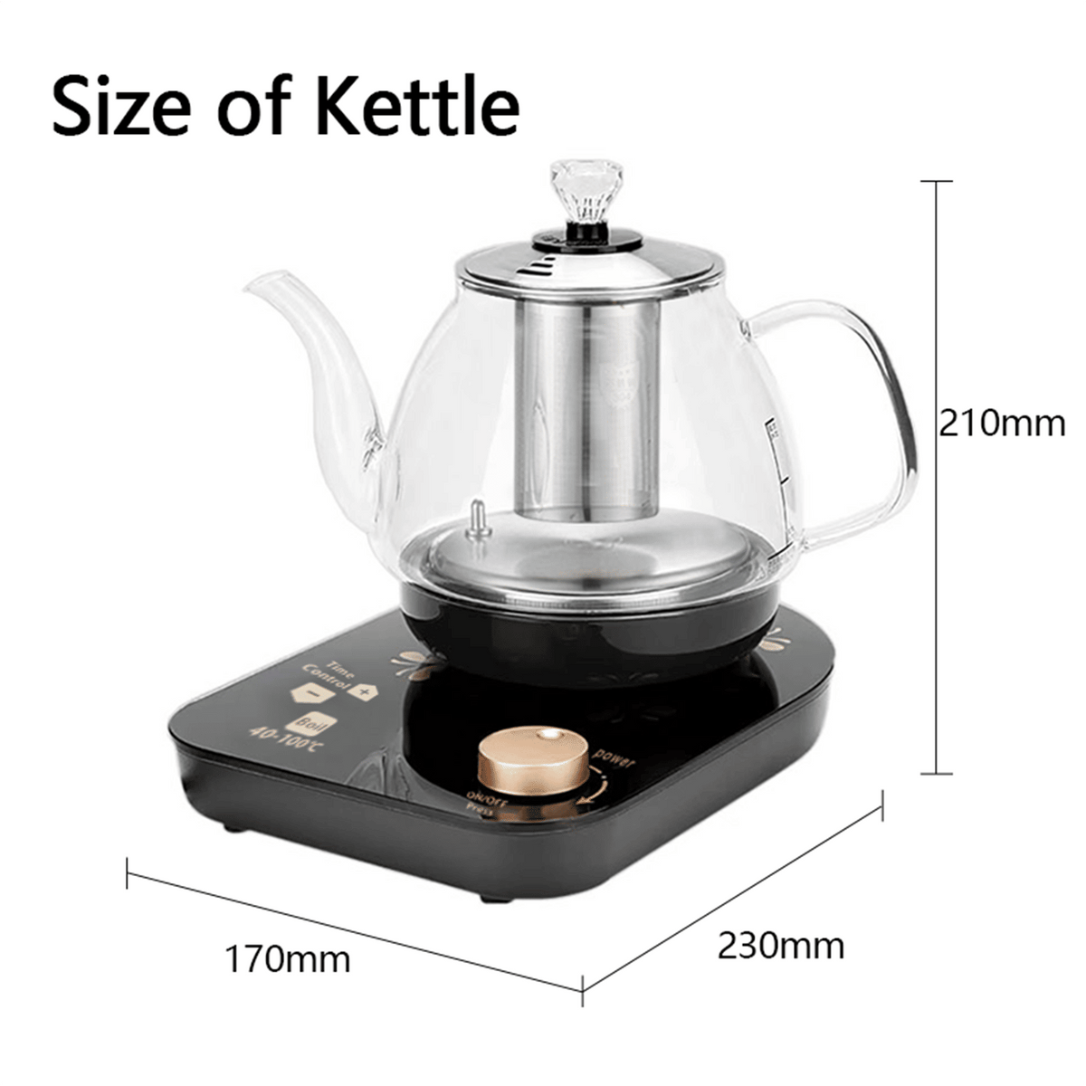 professional multi-functional glass teapot | 800ml fast heating, cooking and brewing integrated electric kettle with stainless steel filter