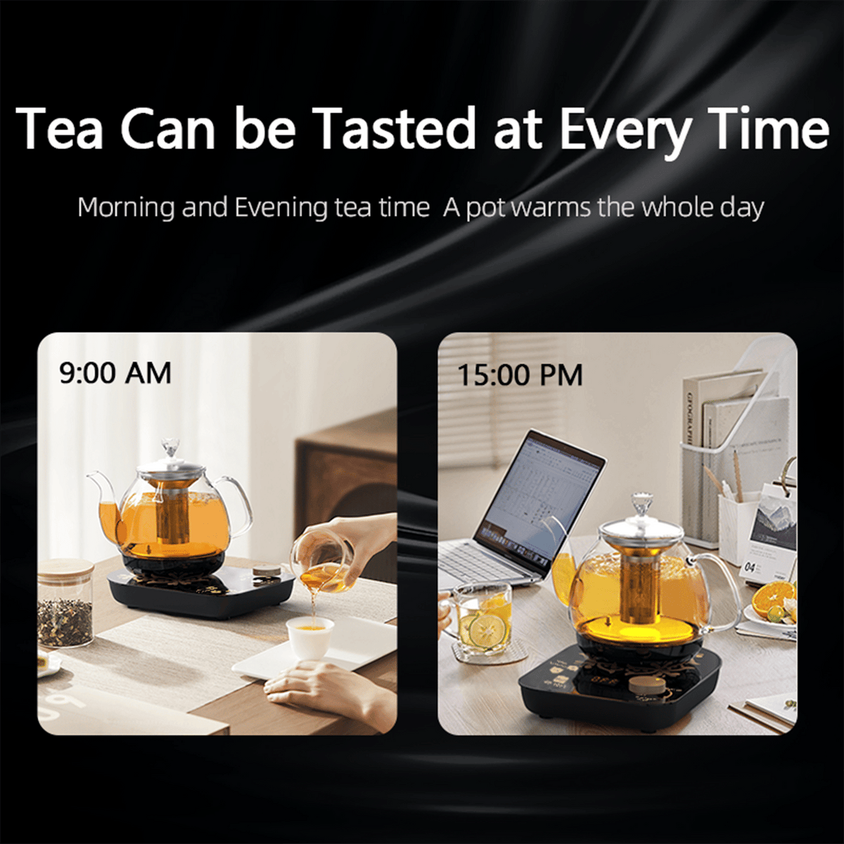 professional multi-functional glass teapot | 800ml fast heating, cooking and brewing integrated electric kettle with stainless steel filter