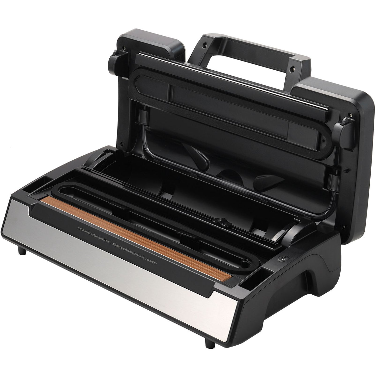 vacuum sealer machine, 90kpa 130w powerful dual pump and dual sealing, dry and moist food storage, automatic and manual air sealing system with built-in cutter, with seal bag and external hose