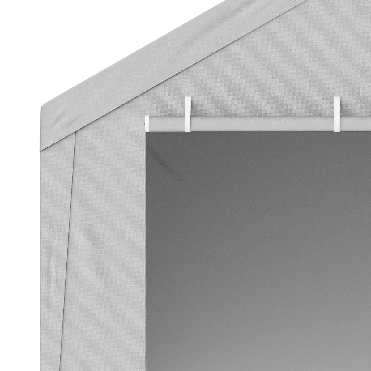 carport replacement canopy cover top + side wall 10 x 20 ft, garage tent shelter tarp heavy-duty waterproof & uv protected, easy installation with ball bungees,grey (frame not included)