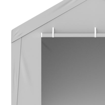 Carport Replacement Canopy Cover Top + Side Wall 10 x 20 ft, Garage Tent Shelter Tarp Heavy-Duty Waterproof & UV Protected, Easy Installation with Ball Bungees,Grey (Frame Not Included)