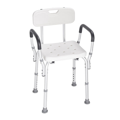 Shower Chair, Shower Seat with Back, Adjustable Height Shower Stool, Shower Chair for Inside Shower Bathtub, Non-slip Bathroom Bench Bath Chair for Elderly Disabled Handicap, 350 LBS Capacity
