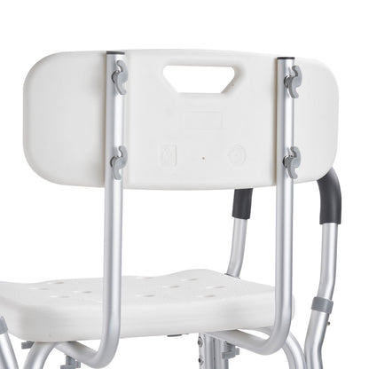 Shower Chair, Shower Seat with Back, Adjustable Height Shower Stool, Shower Chair for Inside Shower Bathtub, Non-slip Bathroom Bench Bath Chair for Elderly Disabled Handicap, 350 LBS Capacity
