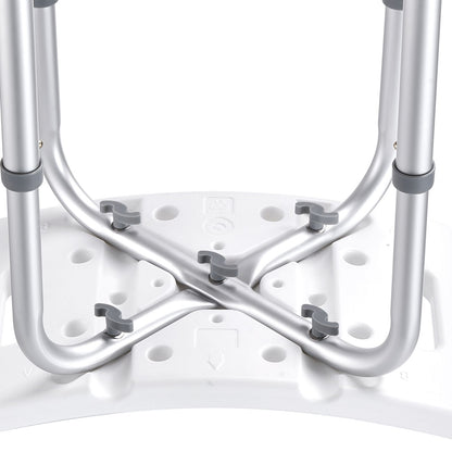 Shower Chair, Adjustable Height Shower Stool with Built-in Handles, Shower Seat for Inside Shower or Tub, Non-Slip Bench Bathtub Stool Seat for Elderly Disabled Handicap, 158.8 kg 