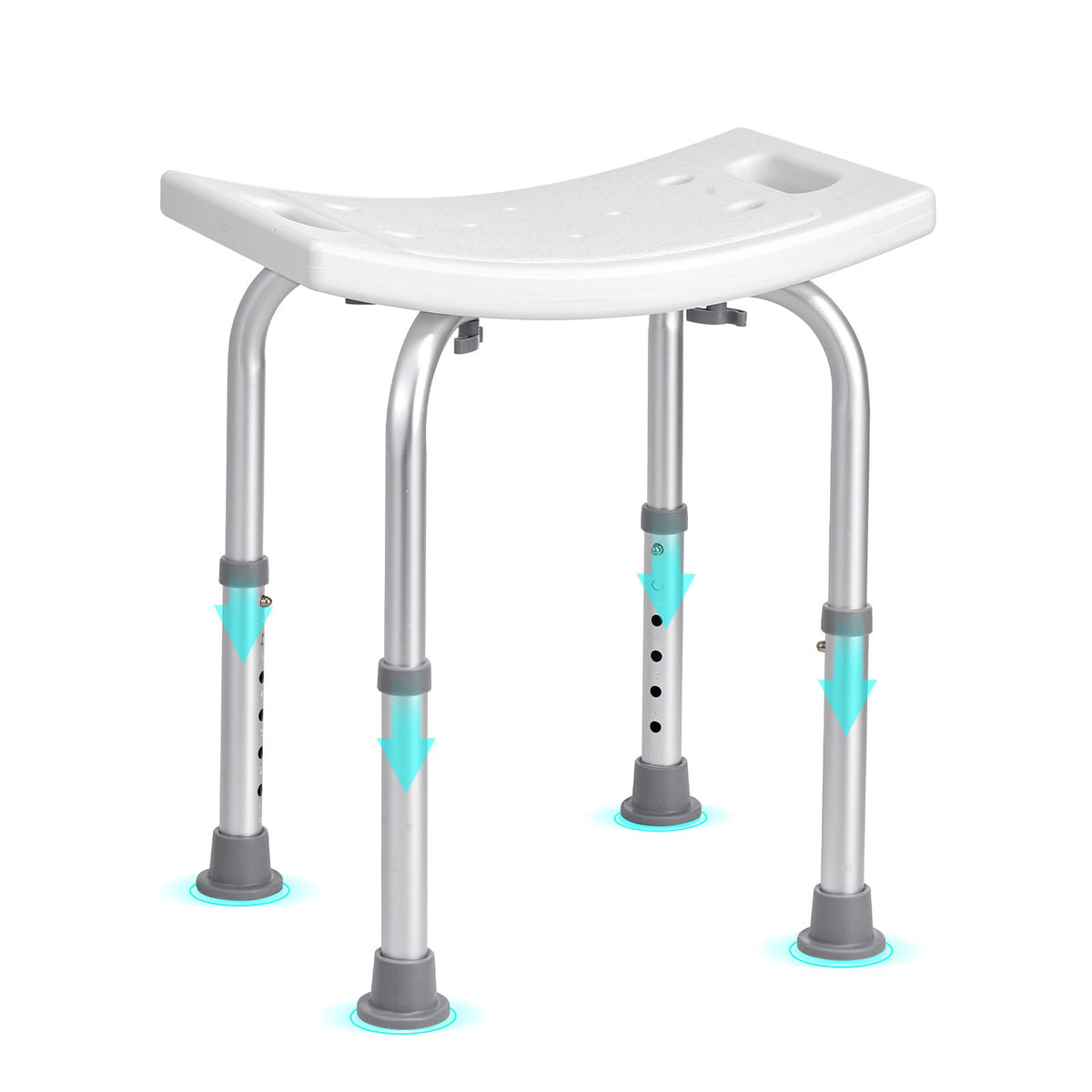 Shower Chair, Adjustable Height Shower Stool with Built-in Handles, Shower Seat for Inside Shower or Tub, Non-Slip Bench Bathtub Stool Seat for Elderly Disabled Handicap, 158.8 kg 