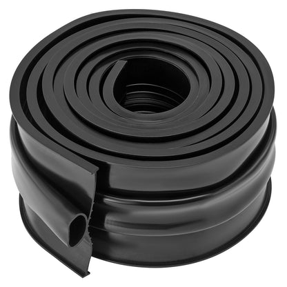 Garage Door Seals Bottom Rubber, U Shape +O Ring Garage Door Weather Stripping, Universal Weatherproof Threshold Buffering Sealing Rubber , 5/16 inch T-ends and 3 3/4 inch Width (10 Ft, Black)
