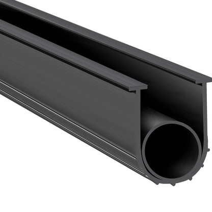 Garage Door Seals Bottom Rubber, U Shape +O Ring Garage Door Weather Stripping, Universal Weatherproof Threshold Buffering Sealing Rubber , 5/16 inch T-ends and 3 3/4 inch Width (10 Ft, Black)