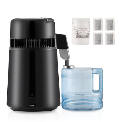 Water Distiller, 4L 1.05 Gallon Pure Water Purifier Filter For Home Countertop, 750W Distilled Water Maker, Stainless Steel Interior Distiller Water Making Machine to Make Clean Wa