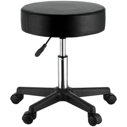 Rolling Stools with Wheels, 400 LBS Weight Capacity Adjustable Height Stool with Ultra-Thick Seat Cushion, Swivel Stools Chair for Salon, Bar, Home, Office, Tatoo, Medical, Massage, Black