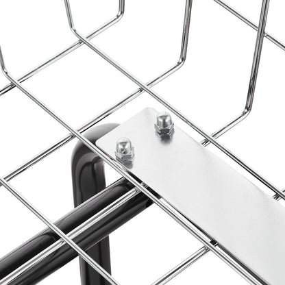 Wire Laundry Cart, 2.8Bushel Wire Laundry Basket with Wheels, 26.7''x21.7''x26.4'' Commercial Wire Laundry Basket Cart, Steel Frame with Chrome Finish, 4" Casters, Wire Basket Cart for Laundry