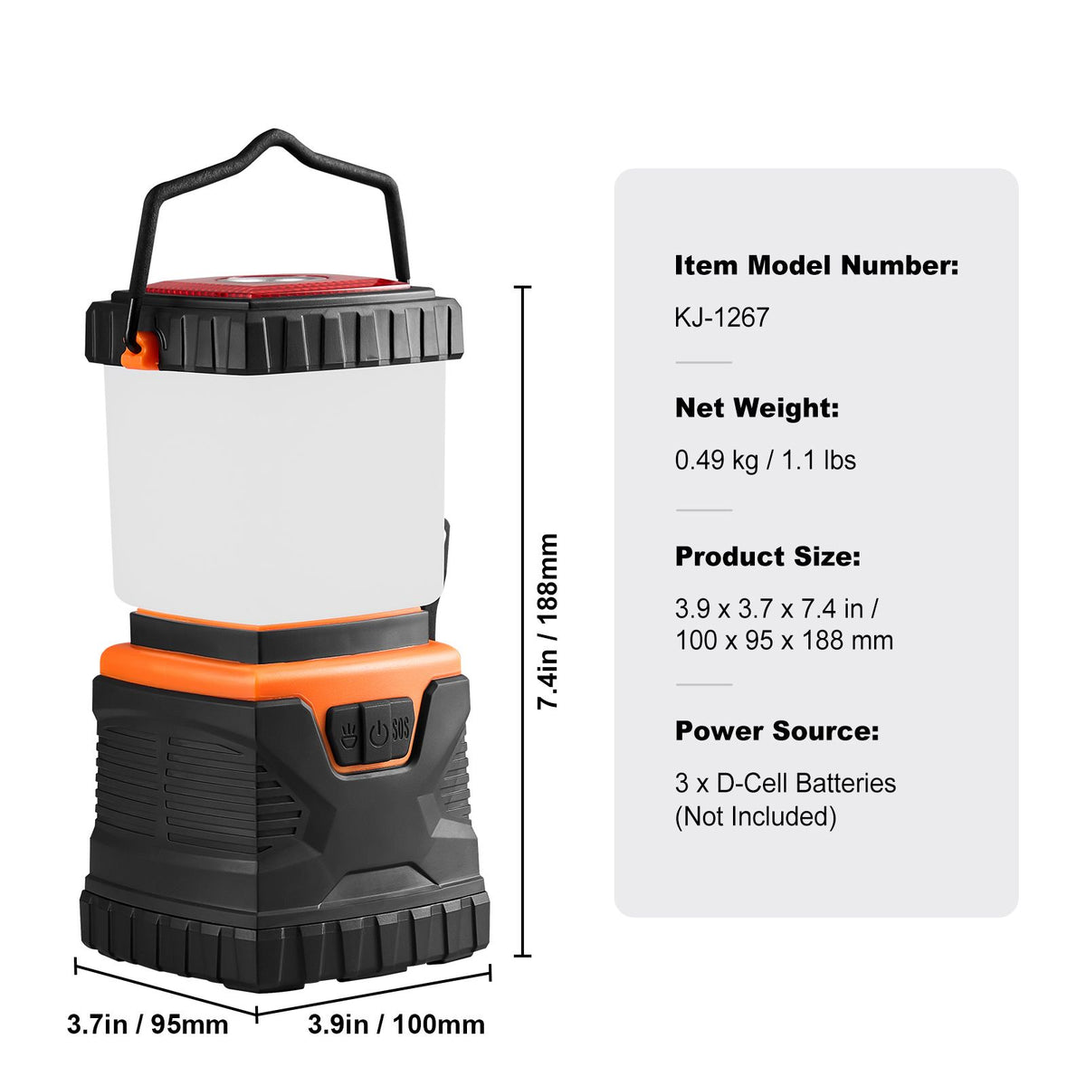 LED Camping Lantern, All-in-one, 1000LM, 360° Illumination, 4 Lighting Modes, Battery Powered Light, Outdoor Robust Flashlight, Built to Last Light, Ideal for Hiking Fishing Outages Repairs