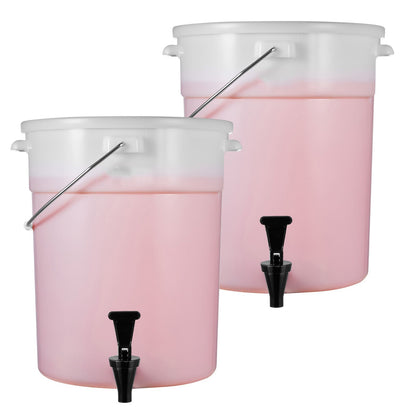 Beverage Dispenser, 5 Gallon Drink Dispensers for Parties, Plastic Juice Dispenser with Spigot and Lid, Iced Tea Lemonade Juice Water Dispenser, for Restaurants, Hotels, Parties, 2