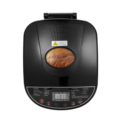 Bread Maker, 19-in-1 2LB Dough Machine, Nonstick Ceramic Pan Automatic Breadmaker with Gluten Free Setting, Whole Wheat Bread Making, Digital, Programmable, 3 Loaf Sizes, 3 Crust Colors