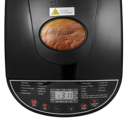 Bread Maker, 19-in-1 2LB Dough Machine, Nonstick Ceramic Pan Automatic Breadmaker with Gluten Free Setting, Whole Wheat Bread Making, Digital, Programmable, 3 Loaf Sizes, 3 Crust Colors