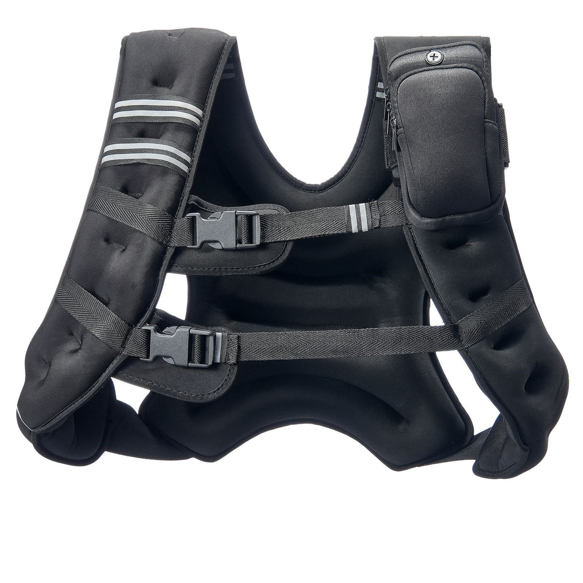 weighted vest, 30 lbs weight vest with reflective stripe, adjustable buckle body weight vest for men women, workout equipment for strength training, running, jogging, fitness, and weight loss