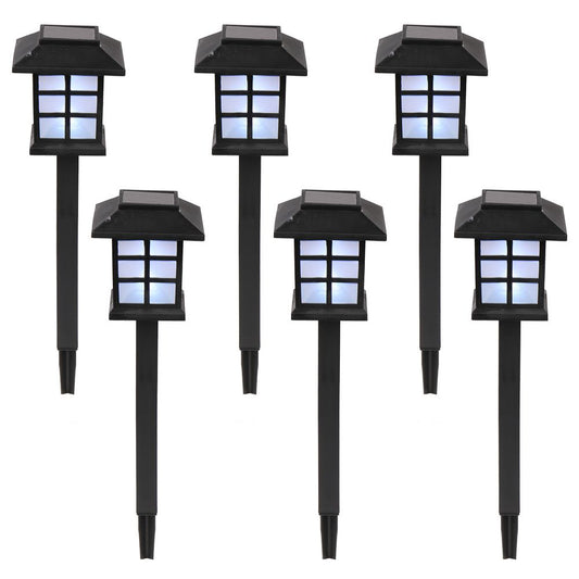 White LED solar lantern garden stake light from the six-piece set